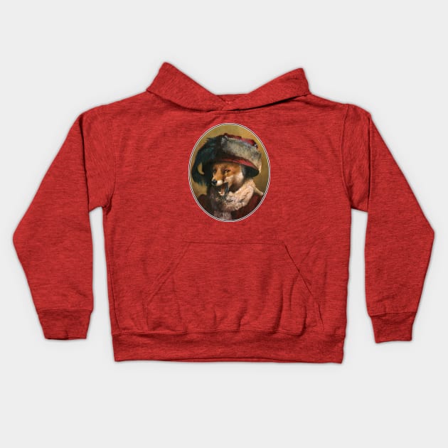 Edwardian Vintage Vixen Oval Kids Hoodie by mictomart